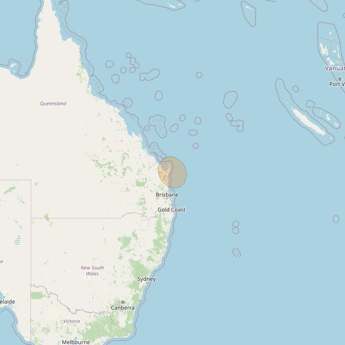 NBN-Co 1A at 140° E downlink Ka-band 16 (Maryborough) narrow spot beam coverage map