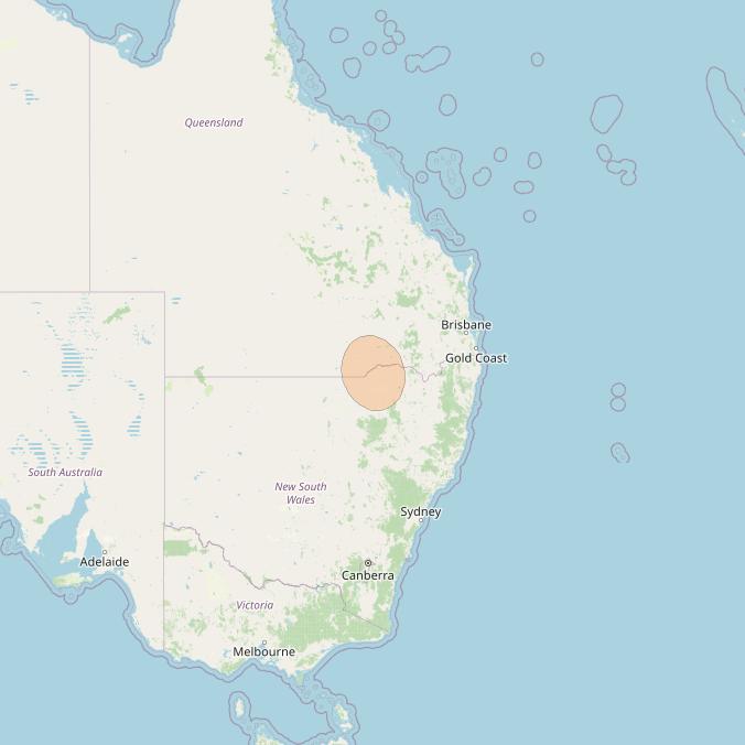 NBN-Co 1A at 140° E downlink Ka-band 23 narrow spot beam coverage map