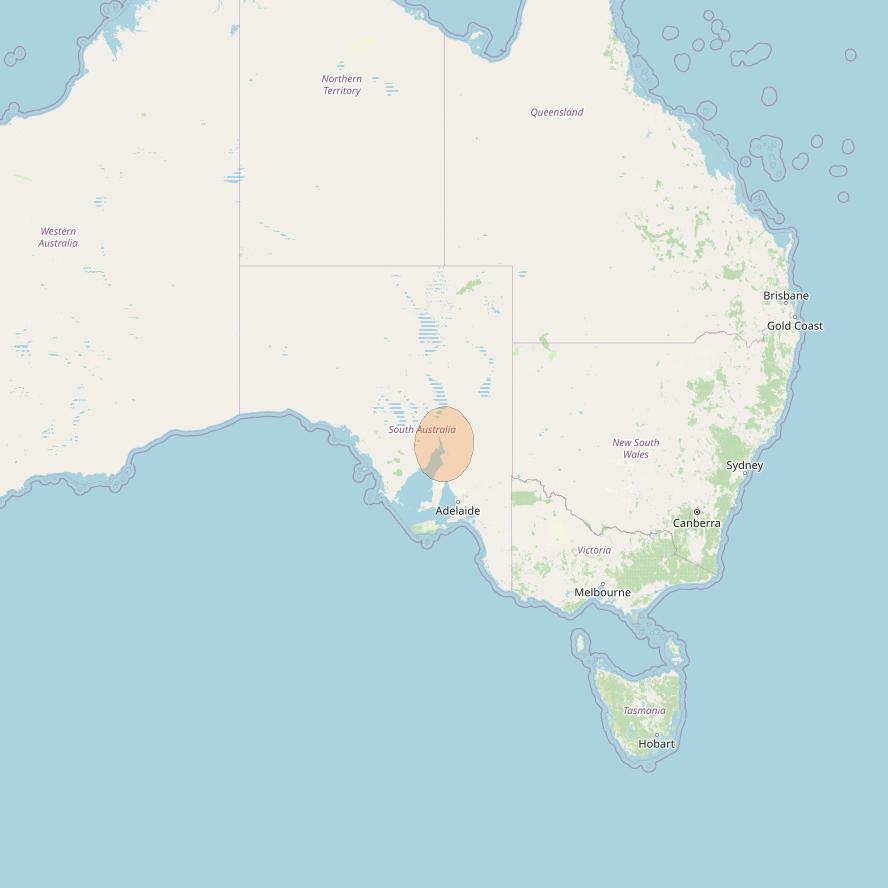 NBN-Co 1A at 140° E downlink Ka-band 31 (Whyalla) narrow spot beam coverage map