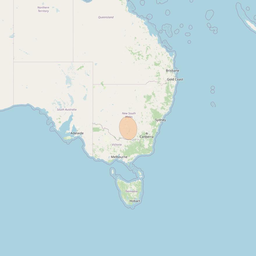 NBN-Co 1A at 140° E downlink Ka-band 40 narrow spot beam coverage map