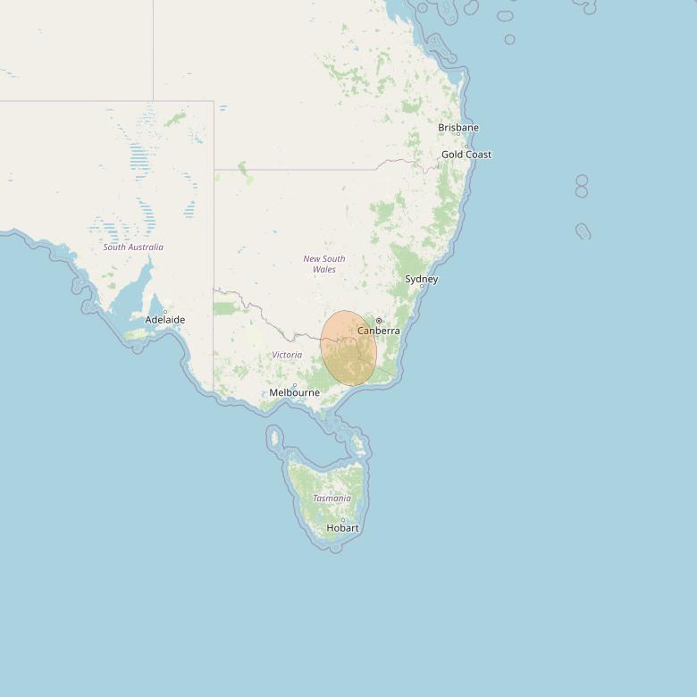 NBN-Co 1A at 140° E downlink Ka-band 48 (Omeo) narrow spot beam coverage map