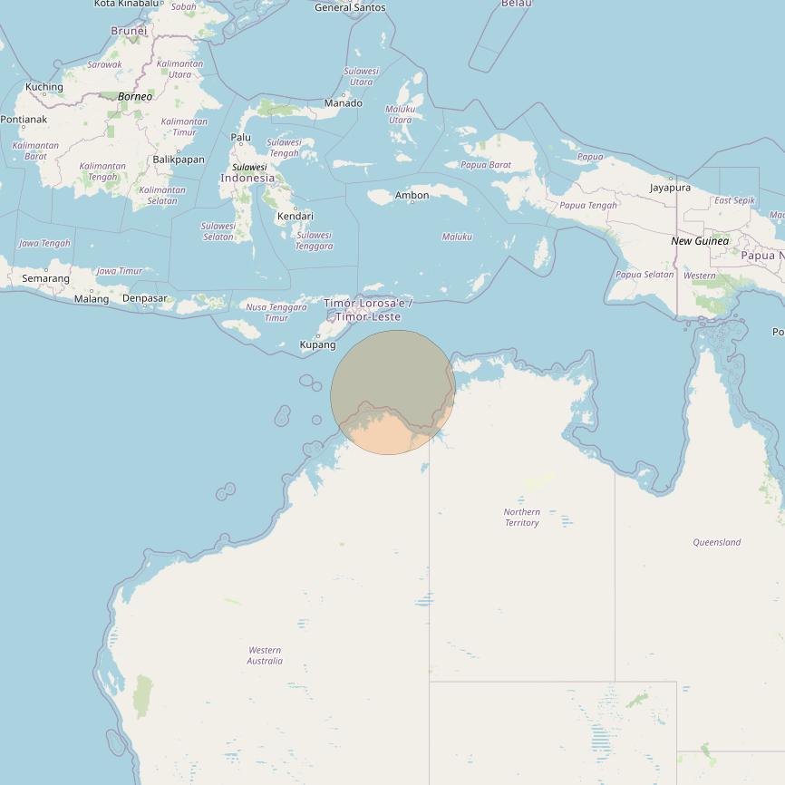 NBN-Co 1A at 140° E downlink Ka-band 76 wide spot beam coverage map