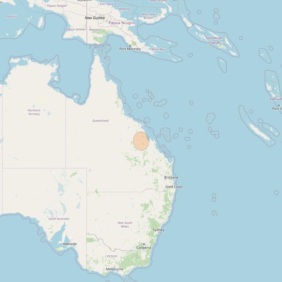 NBN-Co 1B at 145° E downlink Ka-band N010 User Spot beam coverage map