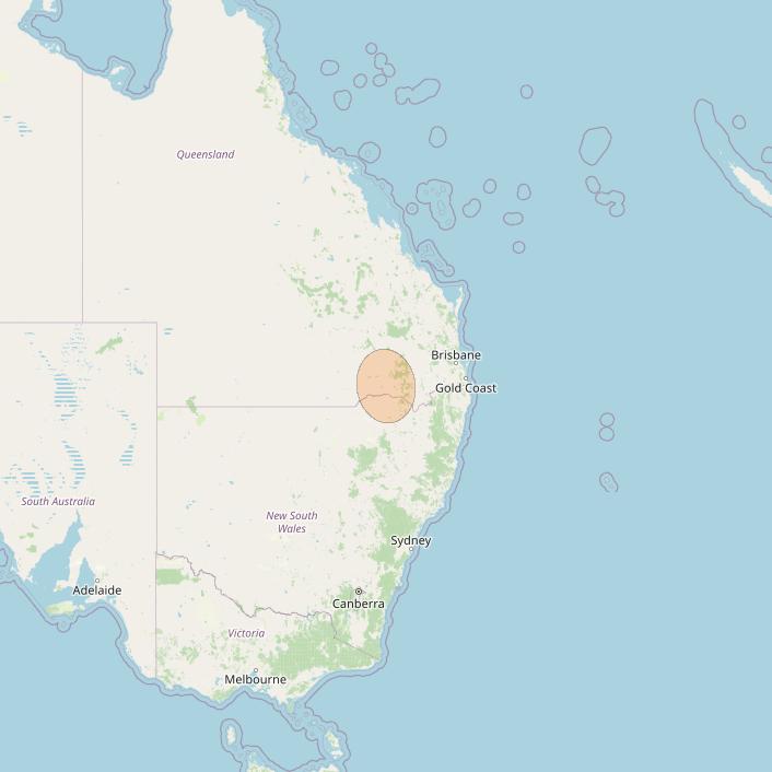 NBN-Co 1B at 145° E downlink Ka-band N023 Spot beam coverage map