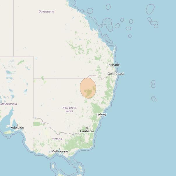 NBN-Co 1B at 145° E downlink Ka-band N027 Spot beam coverage map