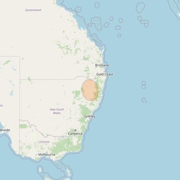 NBN-Co 1B at 145° E downlink Ka-band N028 Spot beam coverage map