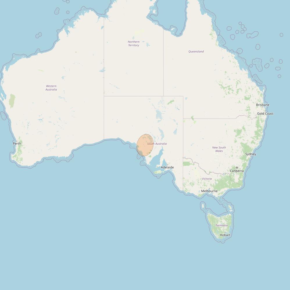 NBN-Co 1B at 145° E downlink Ka-band N030 Spot beam coverage map