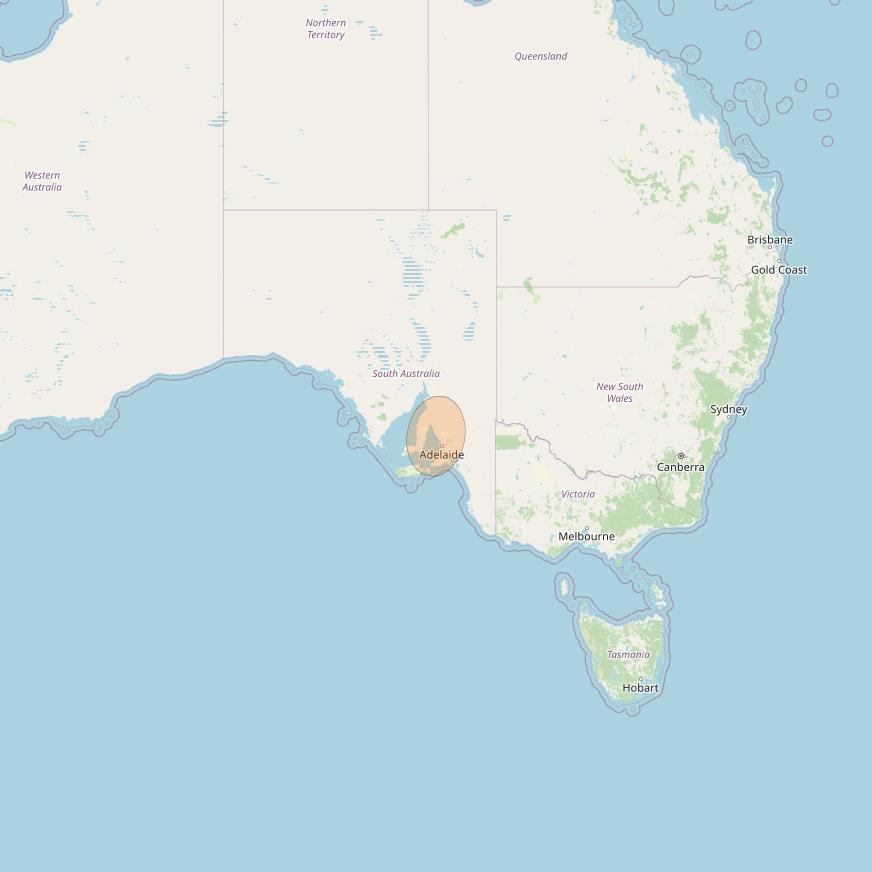 NBN-Co 1B at 145° E downlink Ka-band N036 Spot beam coverage map