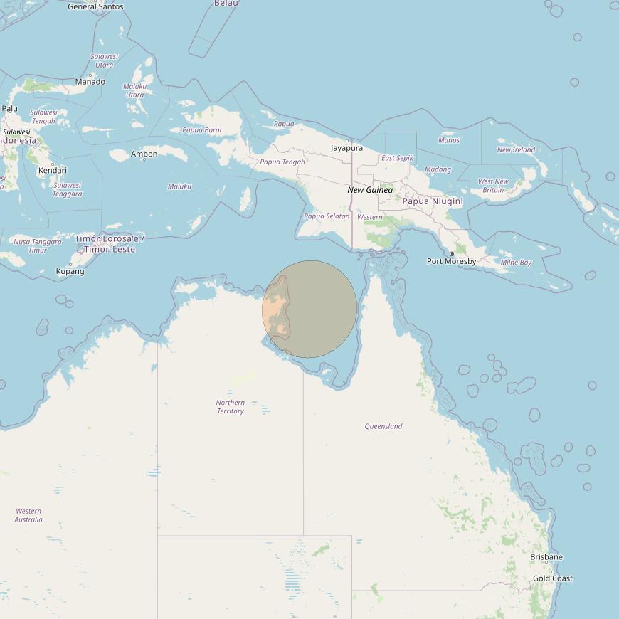 NBN-Co 1B at 145° E downlink Ka-band W078 Spot beam coverage map