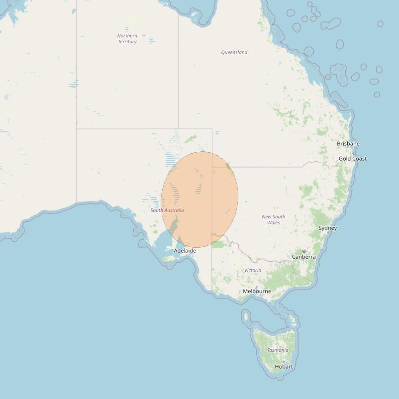 NBN-Co 1B at 145° E downlink Ka-band W100 Spot beam coverage map