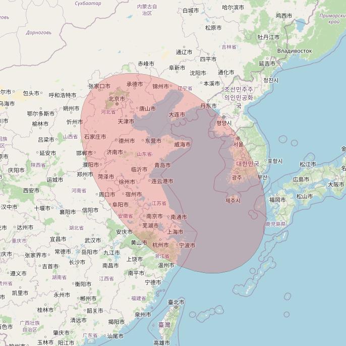 JCSat 1C at 150° E downlink Ku-band User Spot19 beam coverage map