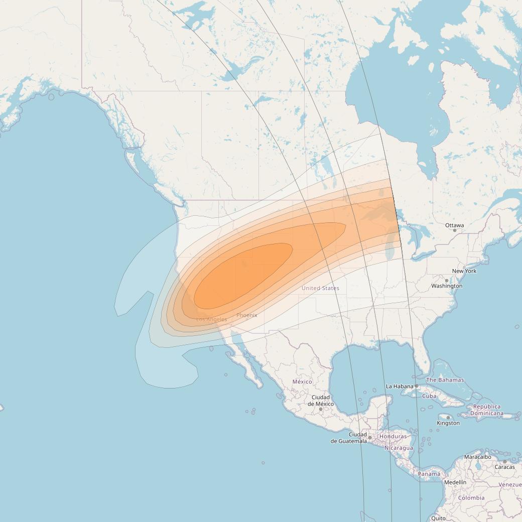 Arcturus at 19&deg; W downlink Ka-band Gateway Spot CRTG beam coverage map