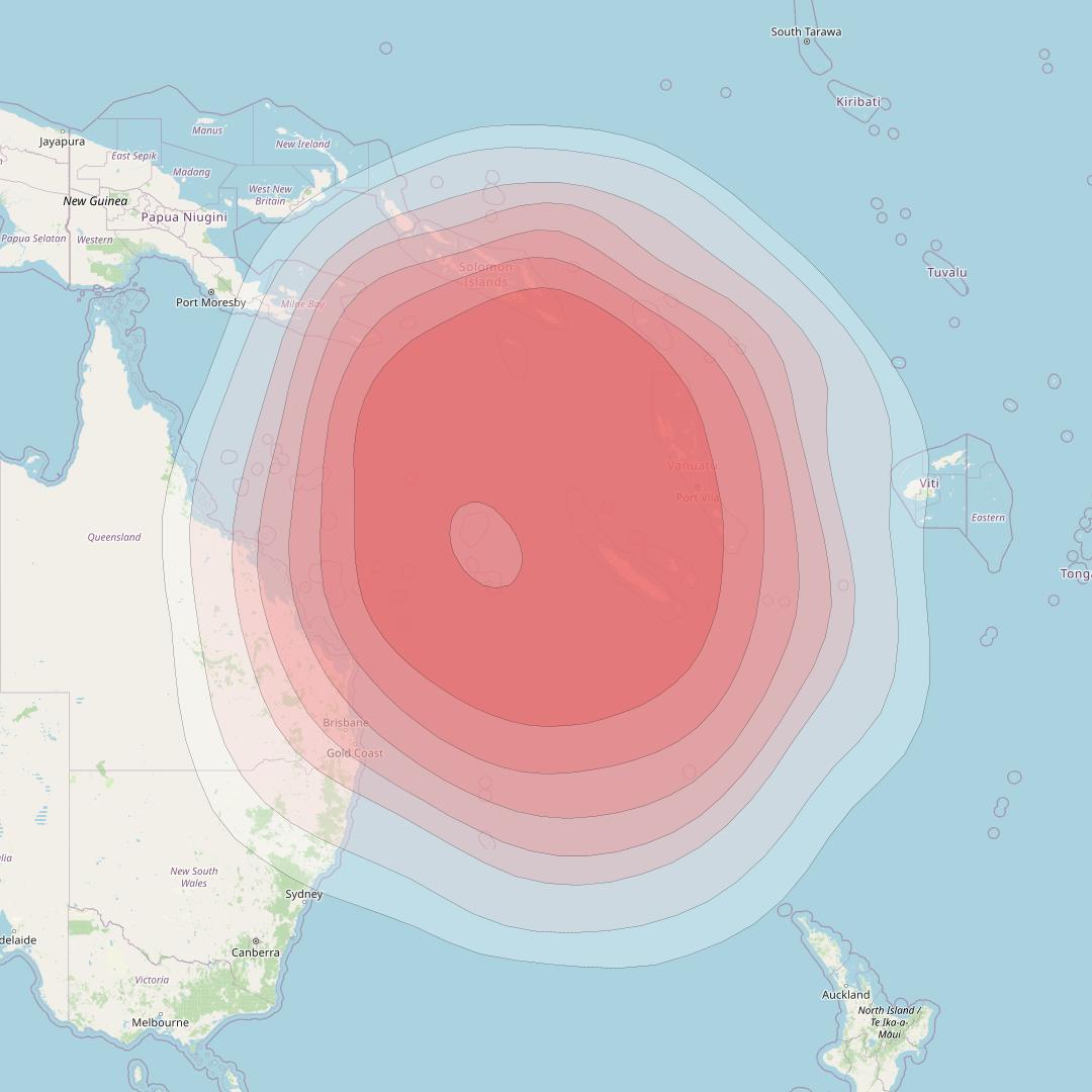 Horizons 3E at 169° E downlink Ku-band U17 Spot beam coverage map