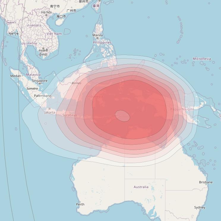 Horizons 3E at 169° E downlink Ku-band U9 Spot beam coverage map