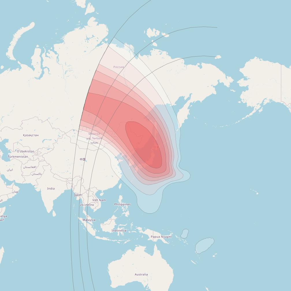 Eutelsat 172B at 172° E downlink Ku-band HTS05 User beam coverage map