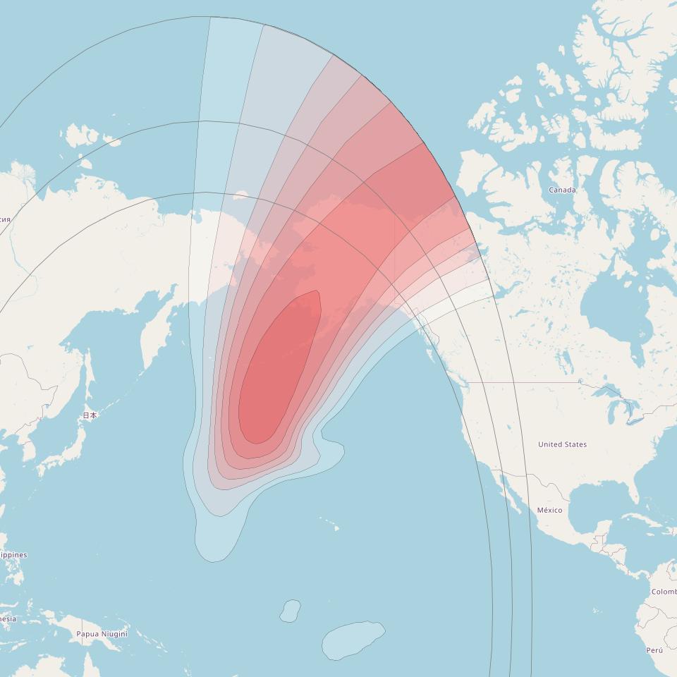 Eutelsat 172B at 172° E downlink Ku-band HTS08 User beam coverage map