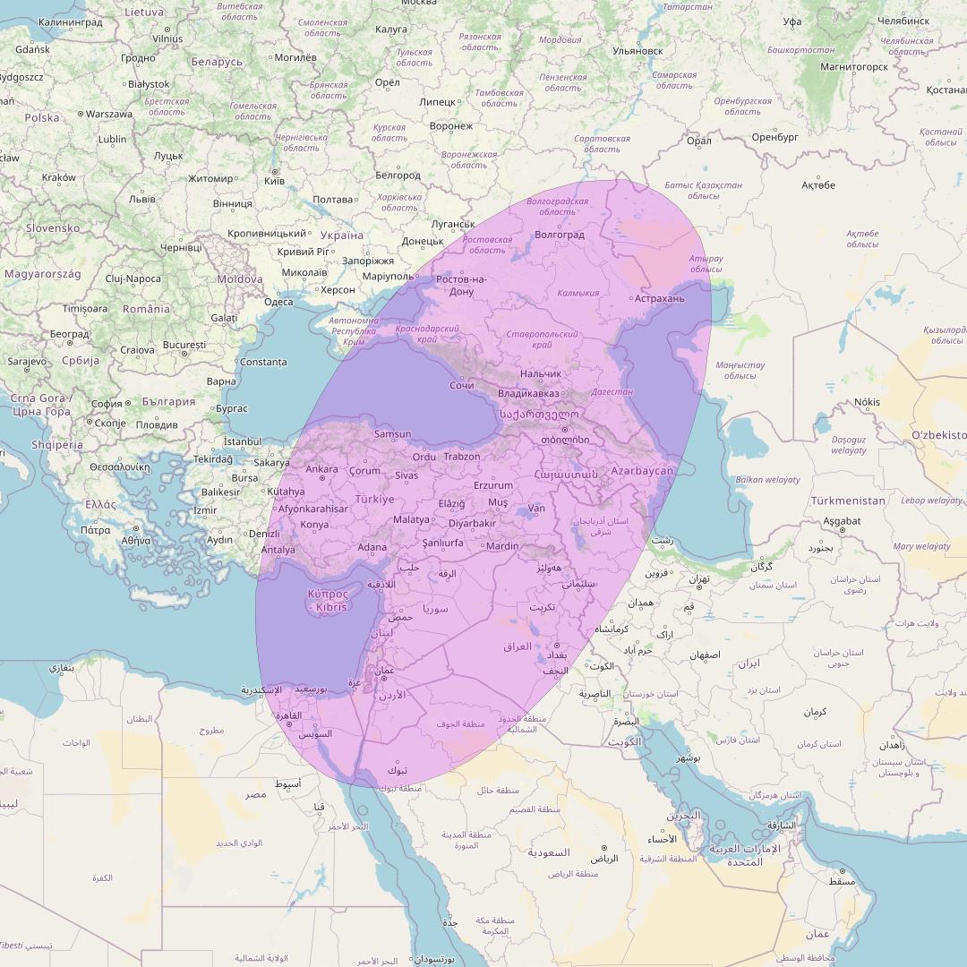 Amos 17 at 17° E downlink C-band Hub 2 beam coverage map