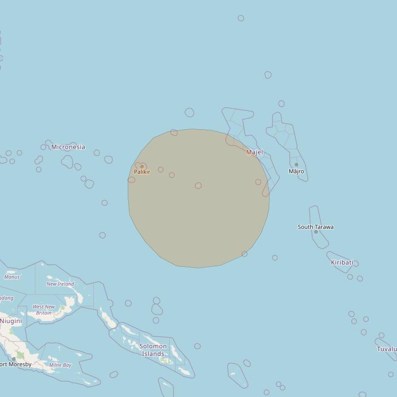 Inmarsat GX3 at 180° E downlink Ka-band S24DL Spot beam coverage map