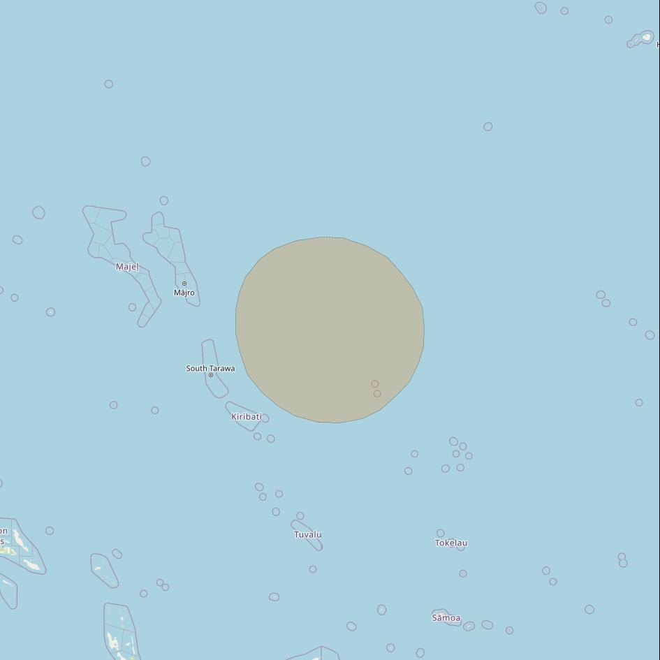 Inmarsat GX3 at 180° E downlink Ka-band S44DL Spot beam coverage map