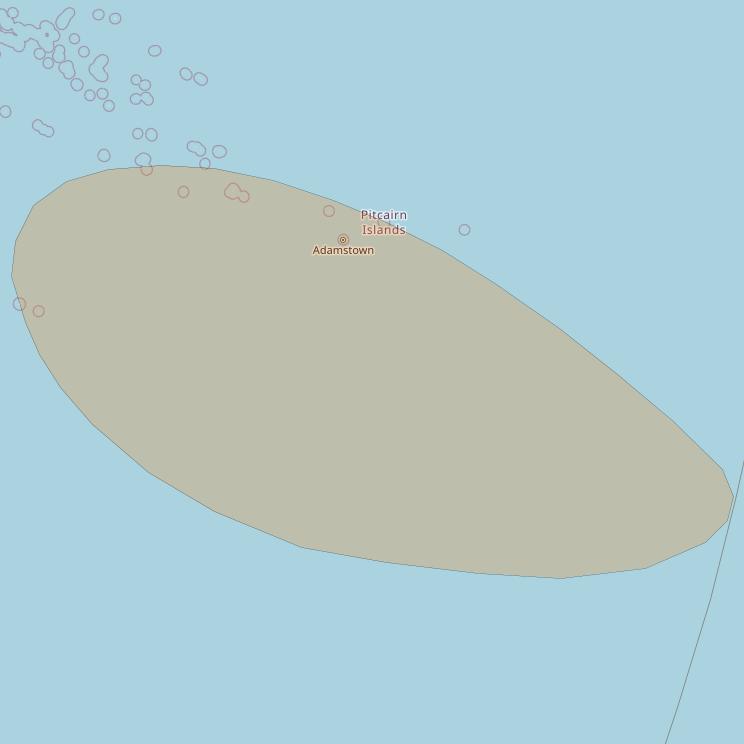 Inmarsat GX3 at 180° E downlink Ka-band S76DL Spot beam coverage map