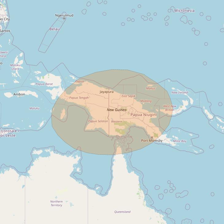 Inmarsat GX3 at 180° E downlink Ka-band S7DL Spot beam coverage map