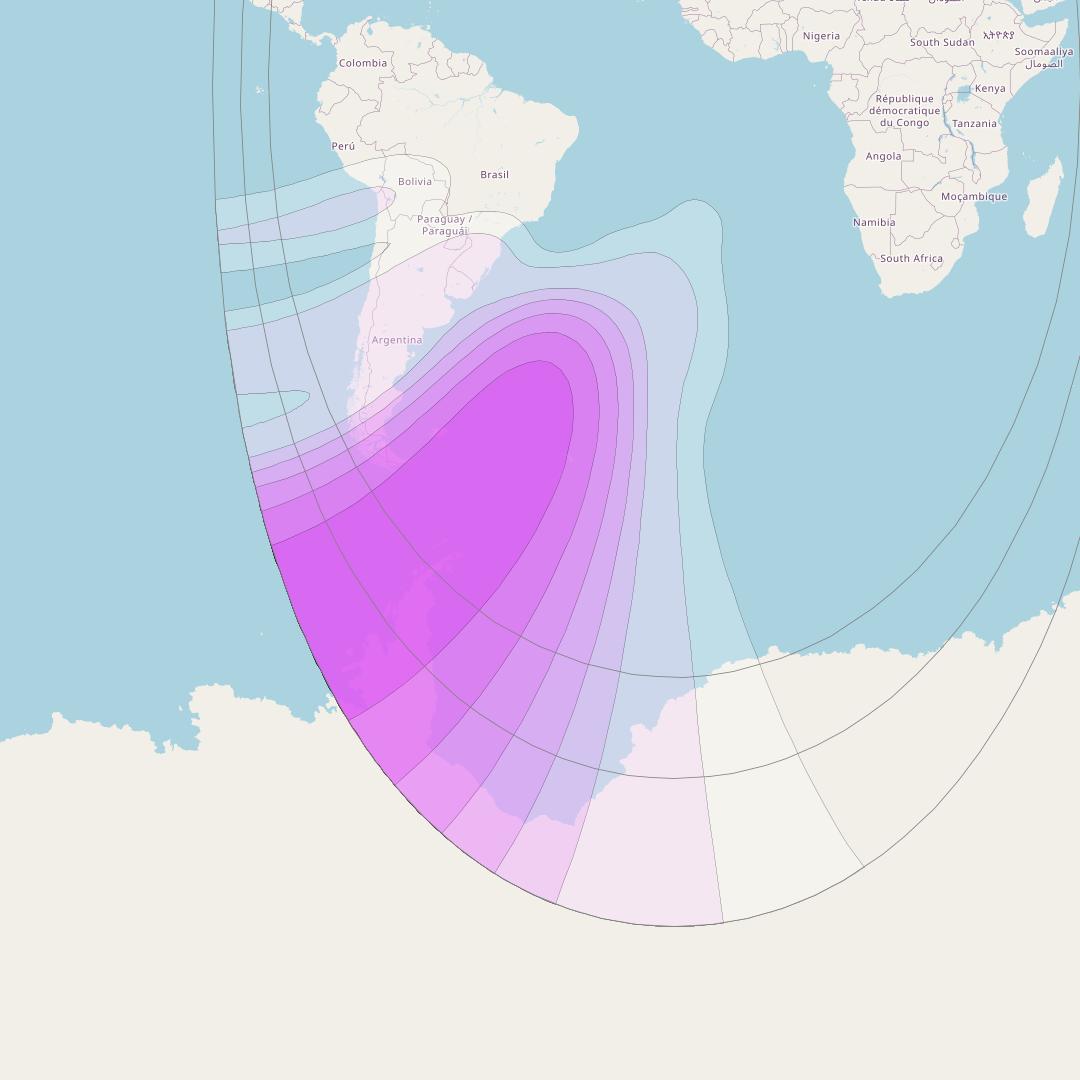 Intelsat 37e at 18° W downlink C-band Falkland Islands beam coverage map