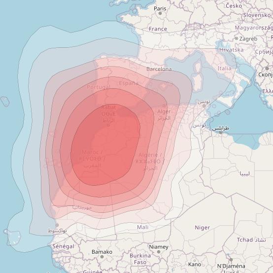 Intelsat 37e at 18° W downlink Ku-band Spot07 User beam coverage map