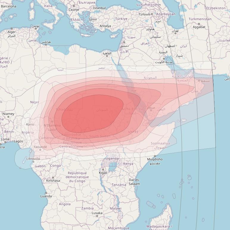 Intelsat 37e at 18° W downlink Ku-band Spot20 User beam coverage map