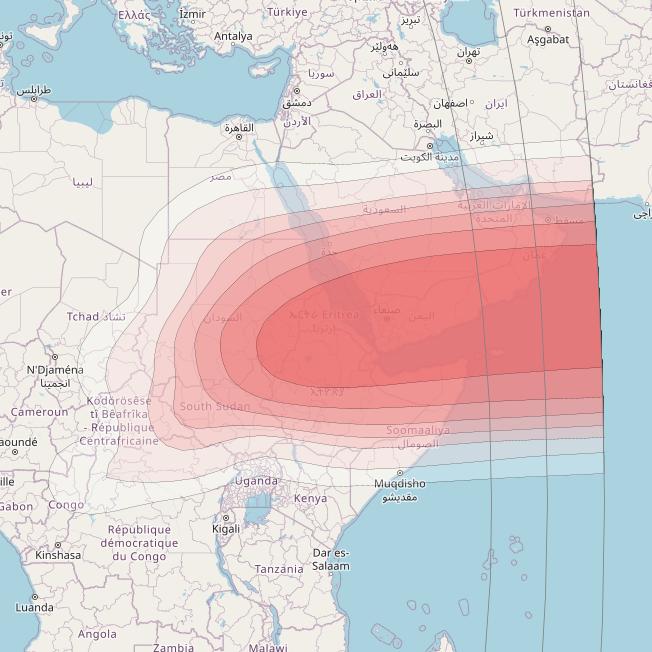 Intelsat 37e at 18° W downlink Ku-band Spot21 User beam coverage map