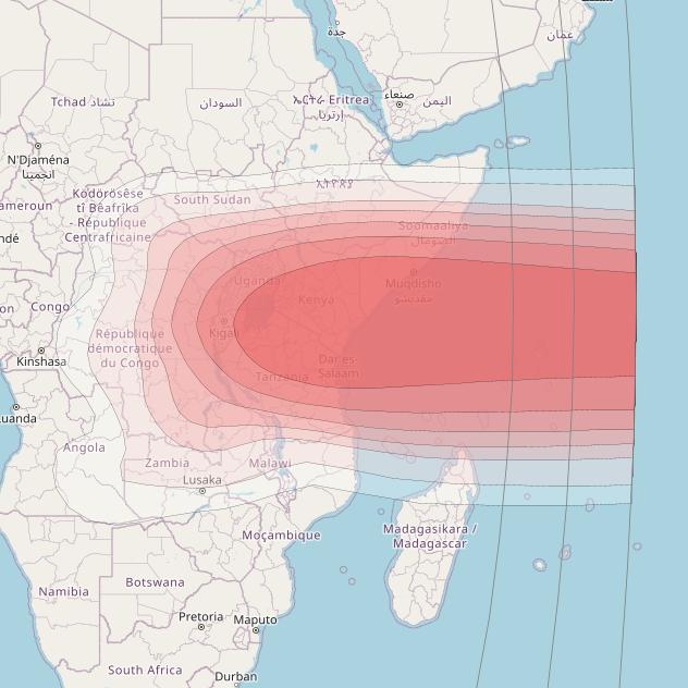 Intelsat 37e at 18° W downlink Ku-band Spot29 User beam coverage map