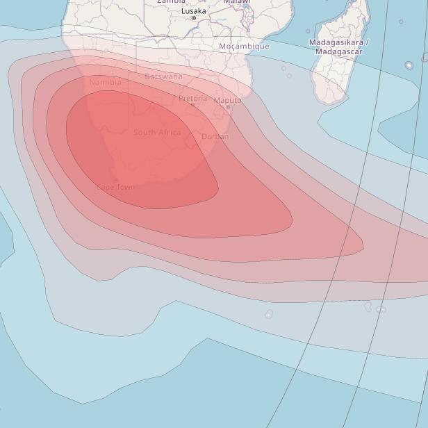 Intelsat 37e at 18° W downlink Ku-band Spot34 User beam coverage map