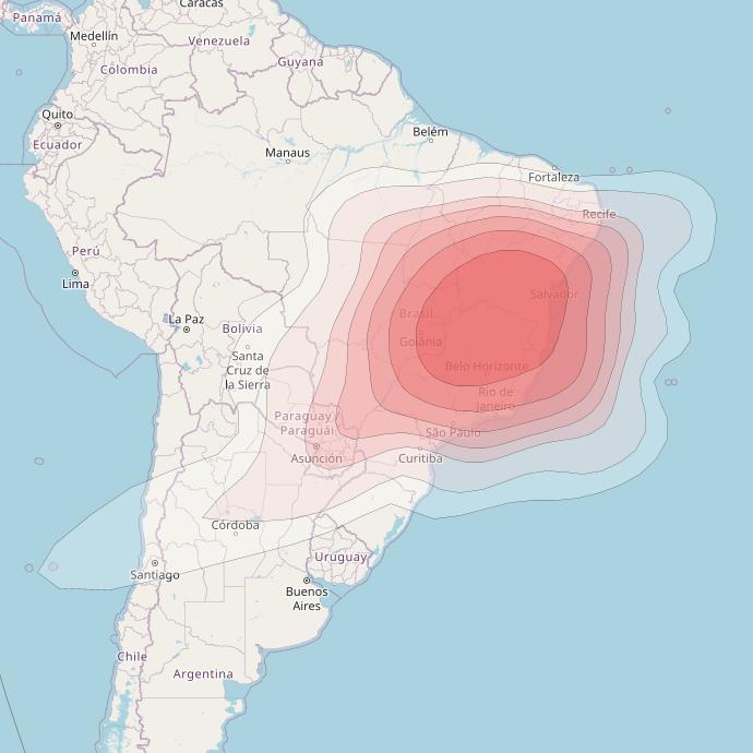 Intelsat 37e at 18° W downlink Ku-band Spot48 User beam coverage map