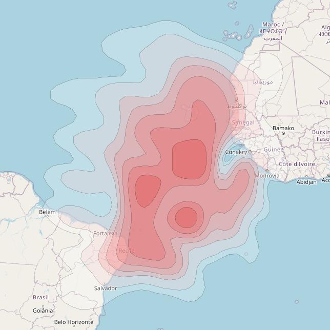 Intelsat 37e at 18° W downlink Ku-band Spot56 User beam coverage map