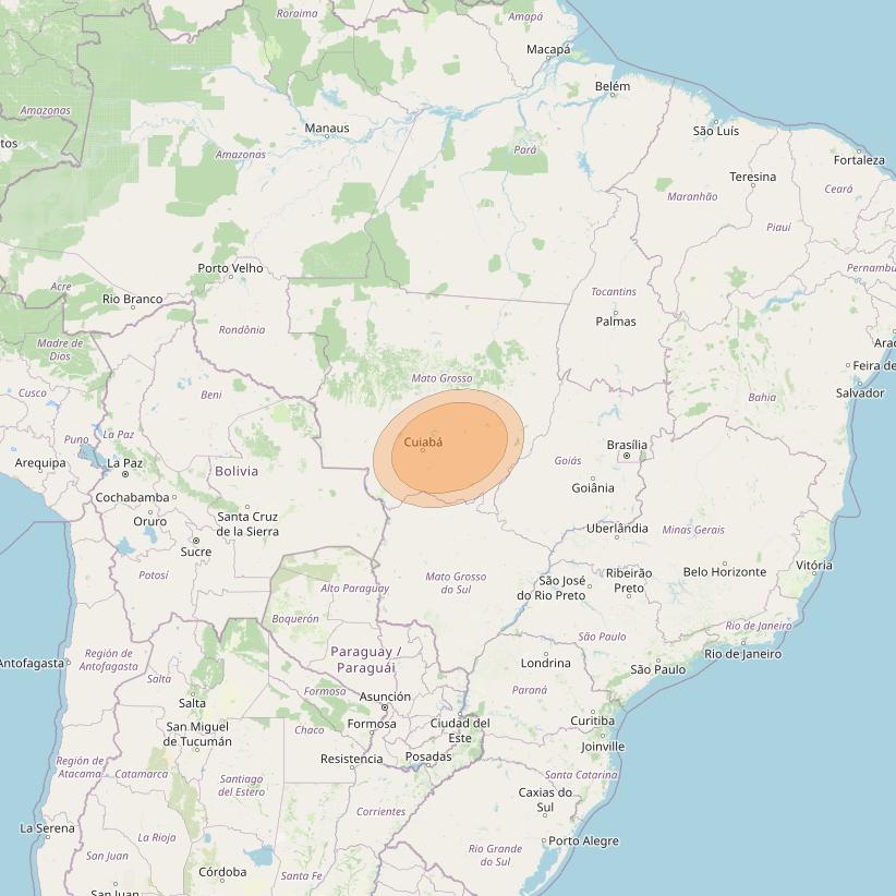 Al Yah 3 at 20° W downlink Ka-band Spot 50 User beam coverage map