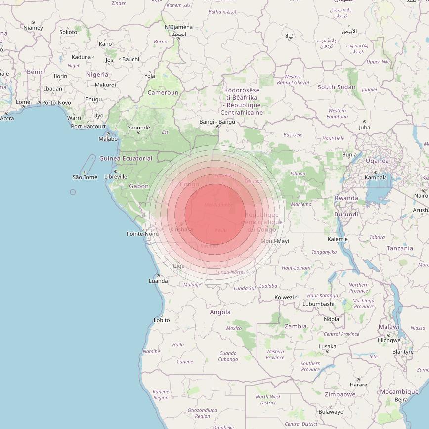 Angosat 2 at 23° E downlink Ku-band S07 User Spot beam coverage map