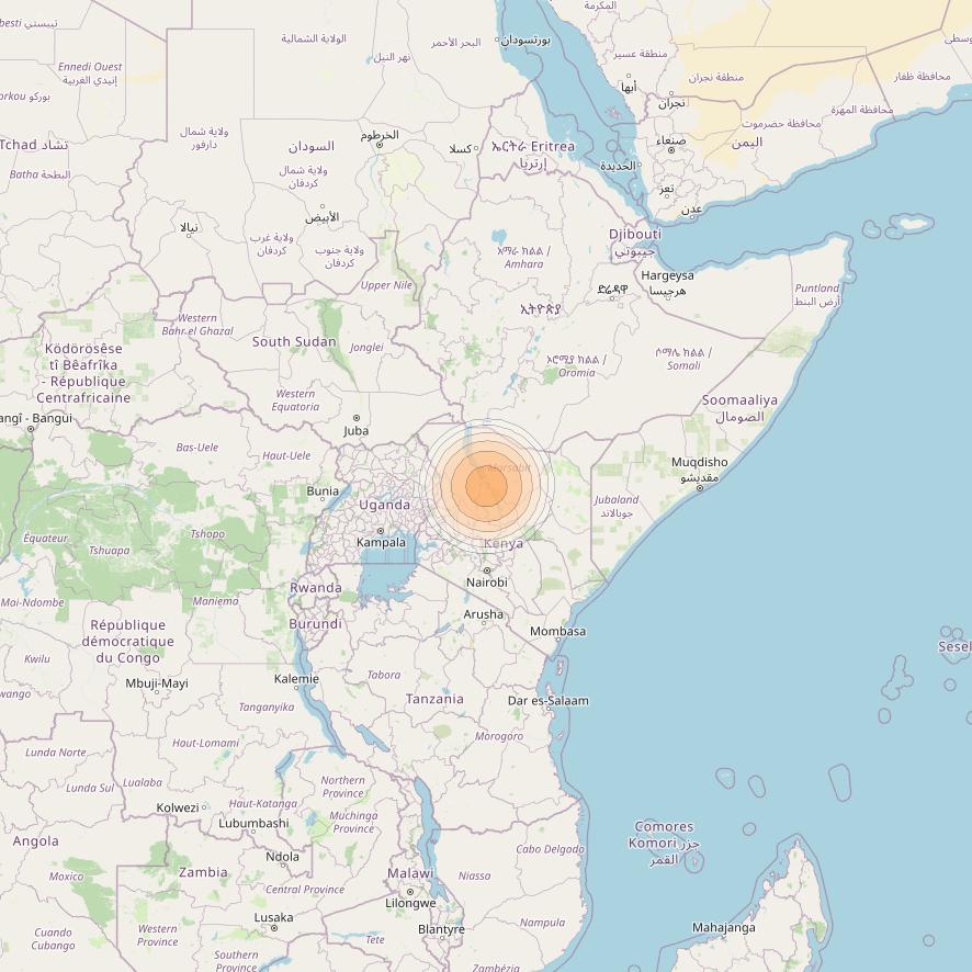 Hylas 2 at 31° E downlink Ka-band Spot41 User beam coverage map