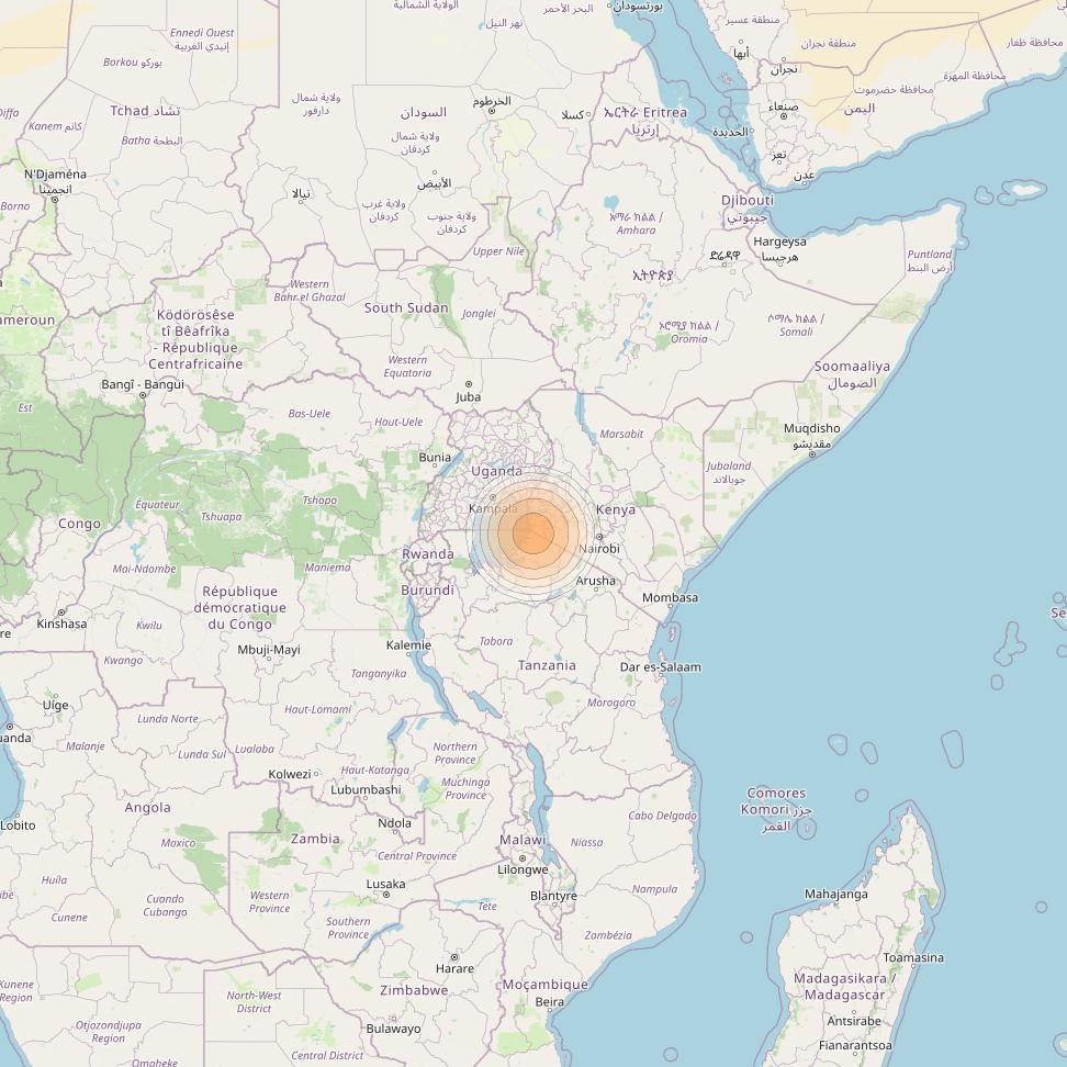 Hylas 2 at 31° E downlink Ka-band Spot42 User beam coverage map