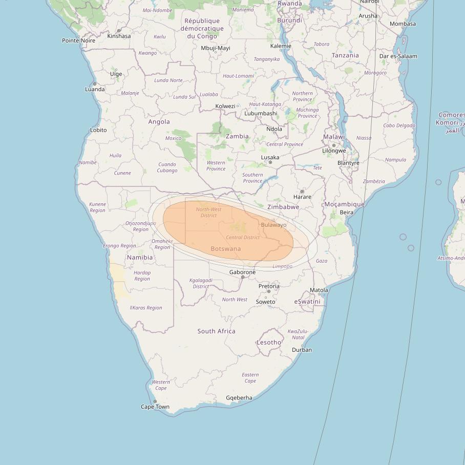 Hylas 4 at 34° W downlink Ka-band S42 User Spot beam coverage map