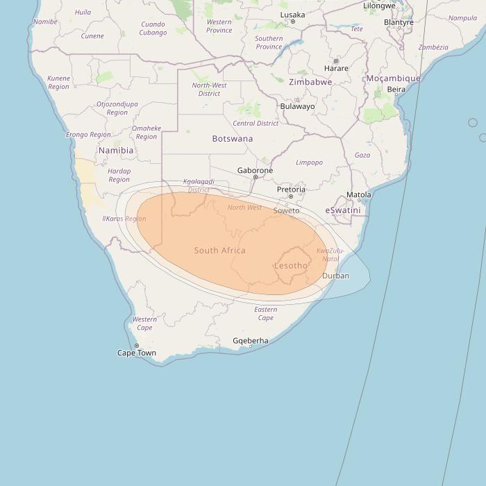 Hylas 4 at 34° W downlink Ka-band S44 User Spot beam coverage map