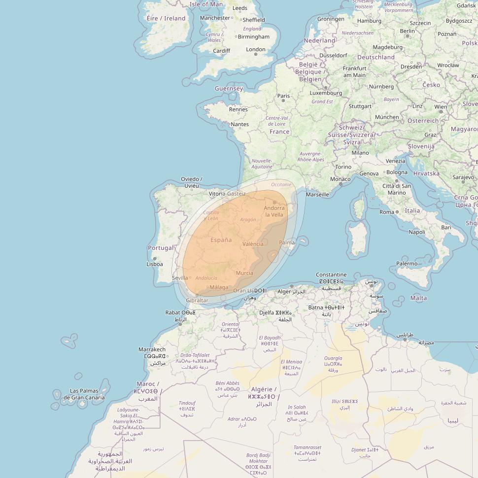 Hylas 4 at 34° W downlink Ka-band S67 User Spot beam coverage map