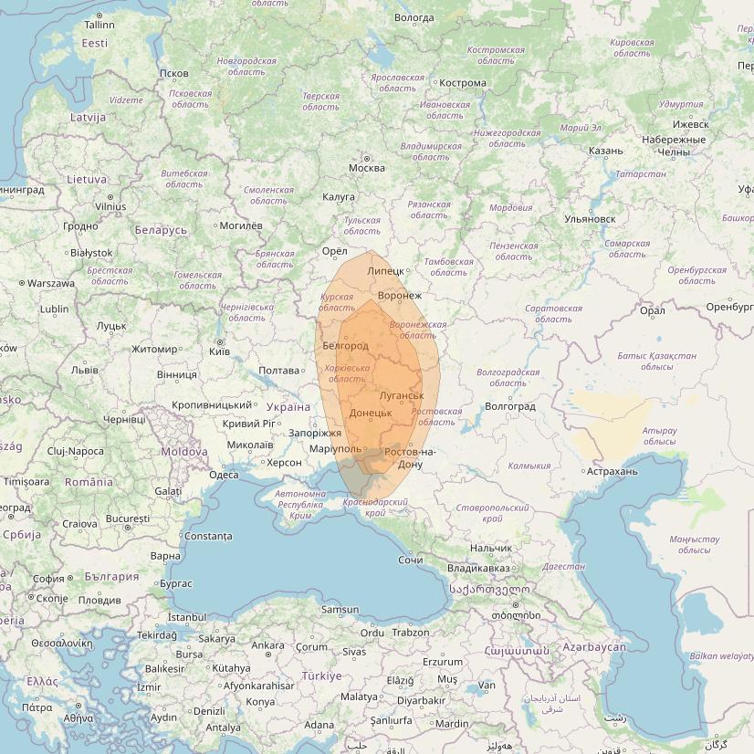 Express AMU1 at 36° E downlink Ka-band Spot 13 beam coverage map