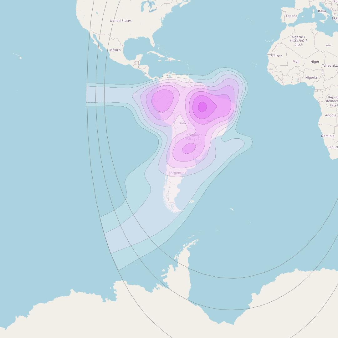 NSS 10 at 37° W downlink C-band South America Beam coverage map