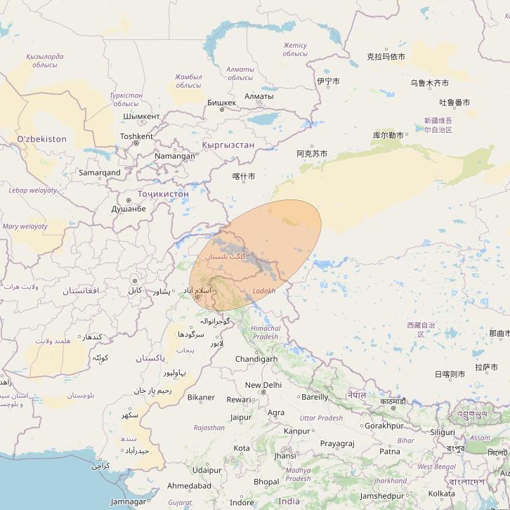 Paksat-MM1 at 38&deg; E downlink Ka-band S02 User Spot beam coverage map