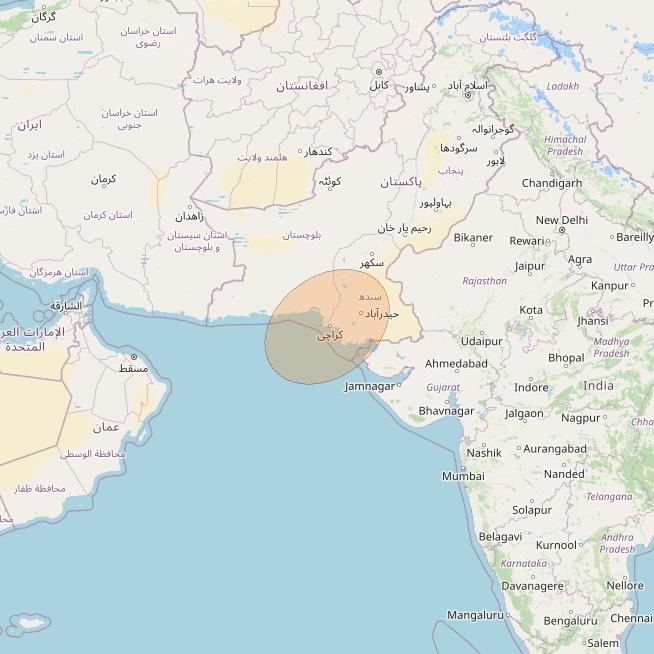 Paksat-MM1 at 38&deg; E downlink Ka-band S10 User Spot beam coverage map
