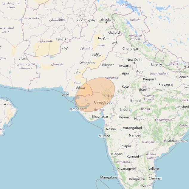 Paksat-MM1 at 38&deg; E downlink Ka-band S11 User Spot beam coverage map