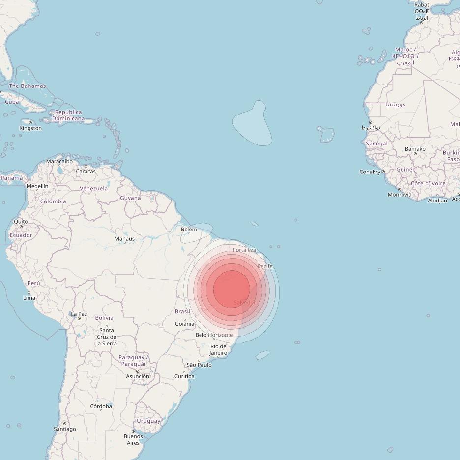 Intelsat 32e at 43° W downlink Ku-band B6HD User Spot beam coverage map