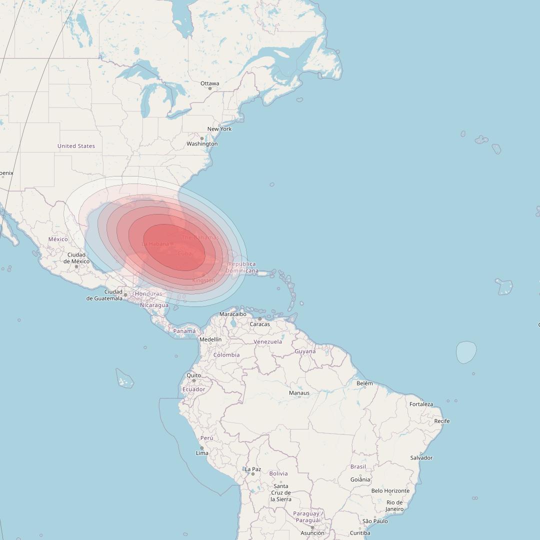 Intelsat 32e at 43° W downlink Ku-band UEHD User Spot beam coverage map