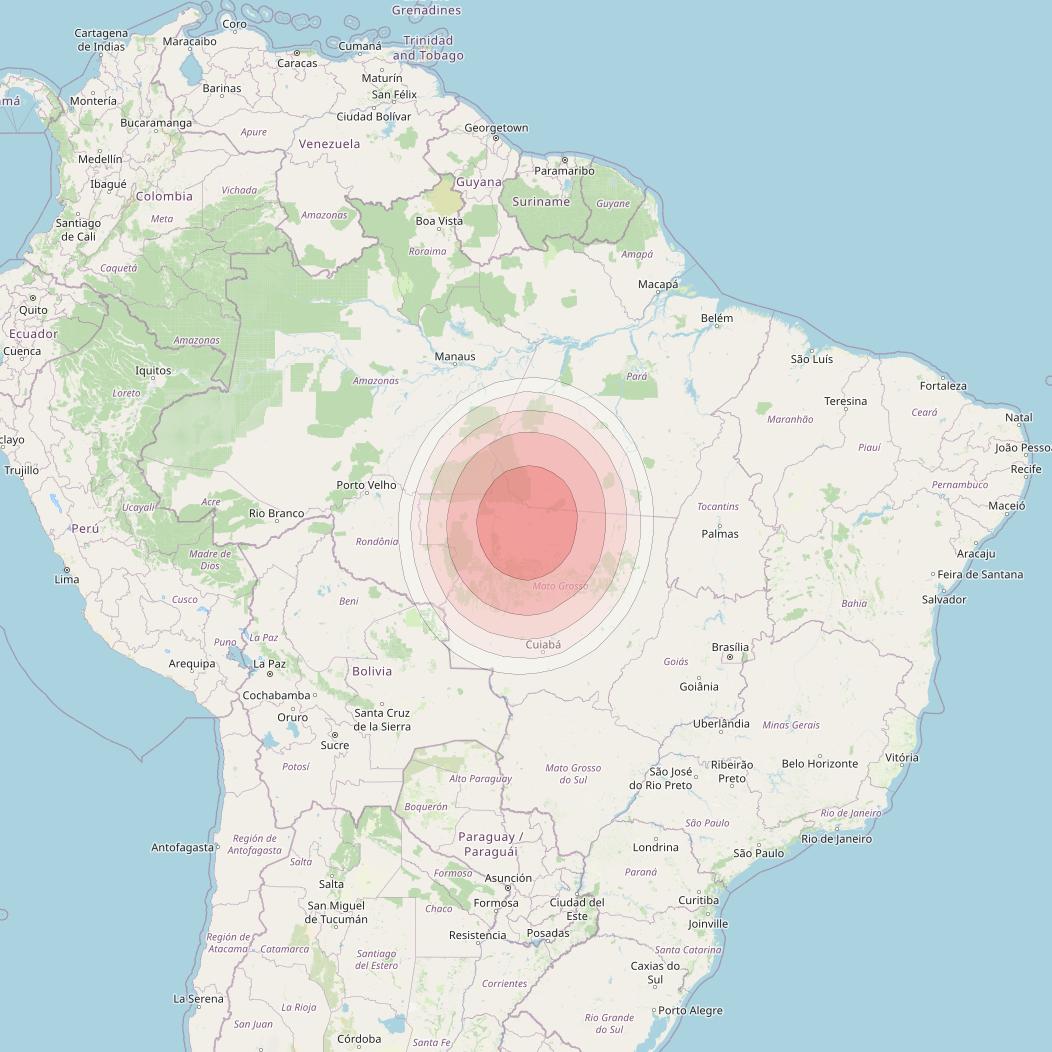 SES 14 at 47° W downlink Ku-band B07 User Spot beam coverage map