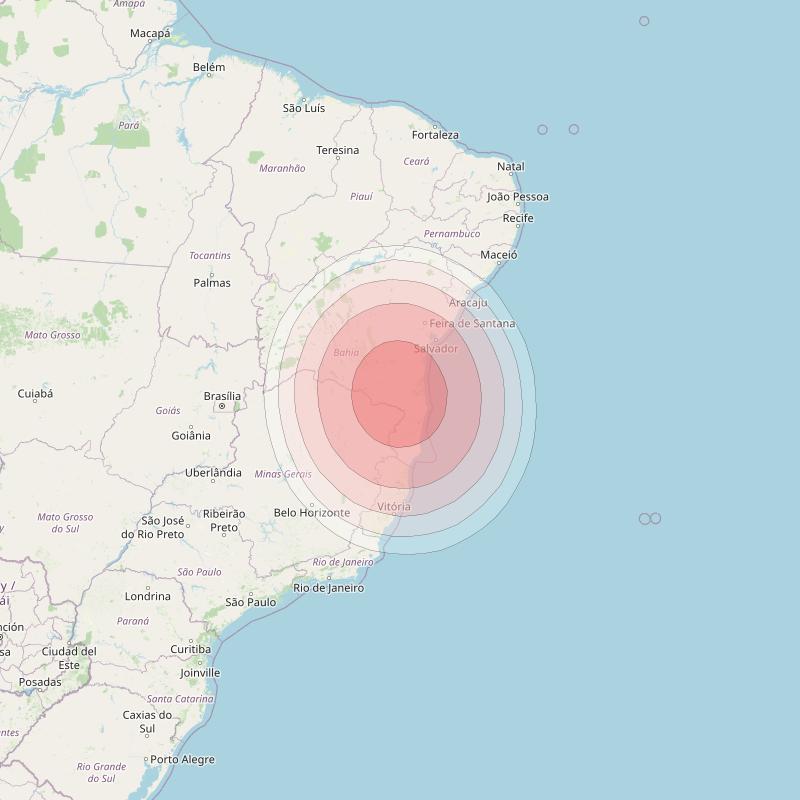 SES 14 at 47° W downlink Ku-band B11 User Spot beam coverage map