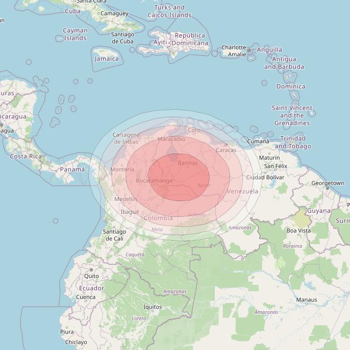 SES 14 at 47° W downlink Ku-band D03 User Spot beam coverage map